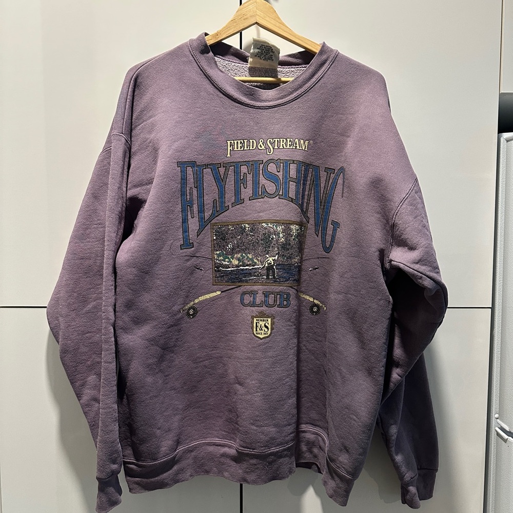Field & Stream Purple Fly Fishing Club Crewneck Sweatshirt